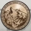 Mountain Wolf Cribbage Board | 3-Track, 120-Point Round Game with Pegs & Cards
