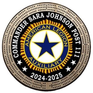 American Legion | Printed | C3: Commander Name, Post #, Dates Of Service | Cribbage Board
