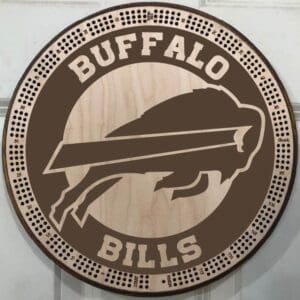 Buffalo Bills Cribbage Board | 3-Track, 120-Point Round Game with Pegs & Cards