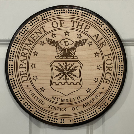 Air Force  Military Seal Cribbage Board USA 