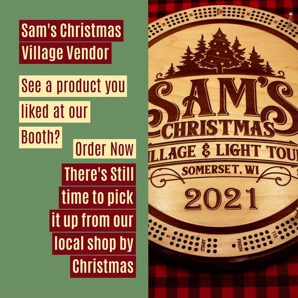 See something your like in our booth at Sams Village? Order online and pick up from our local shop