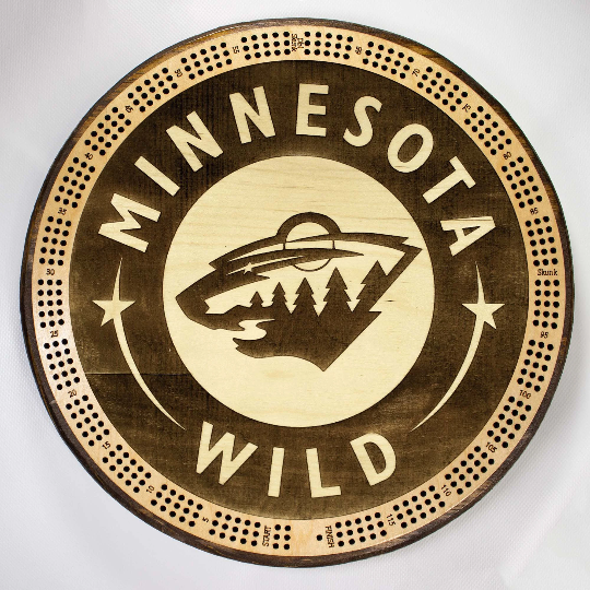 Minnesota Wild 3 Track Cribbage Board