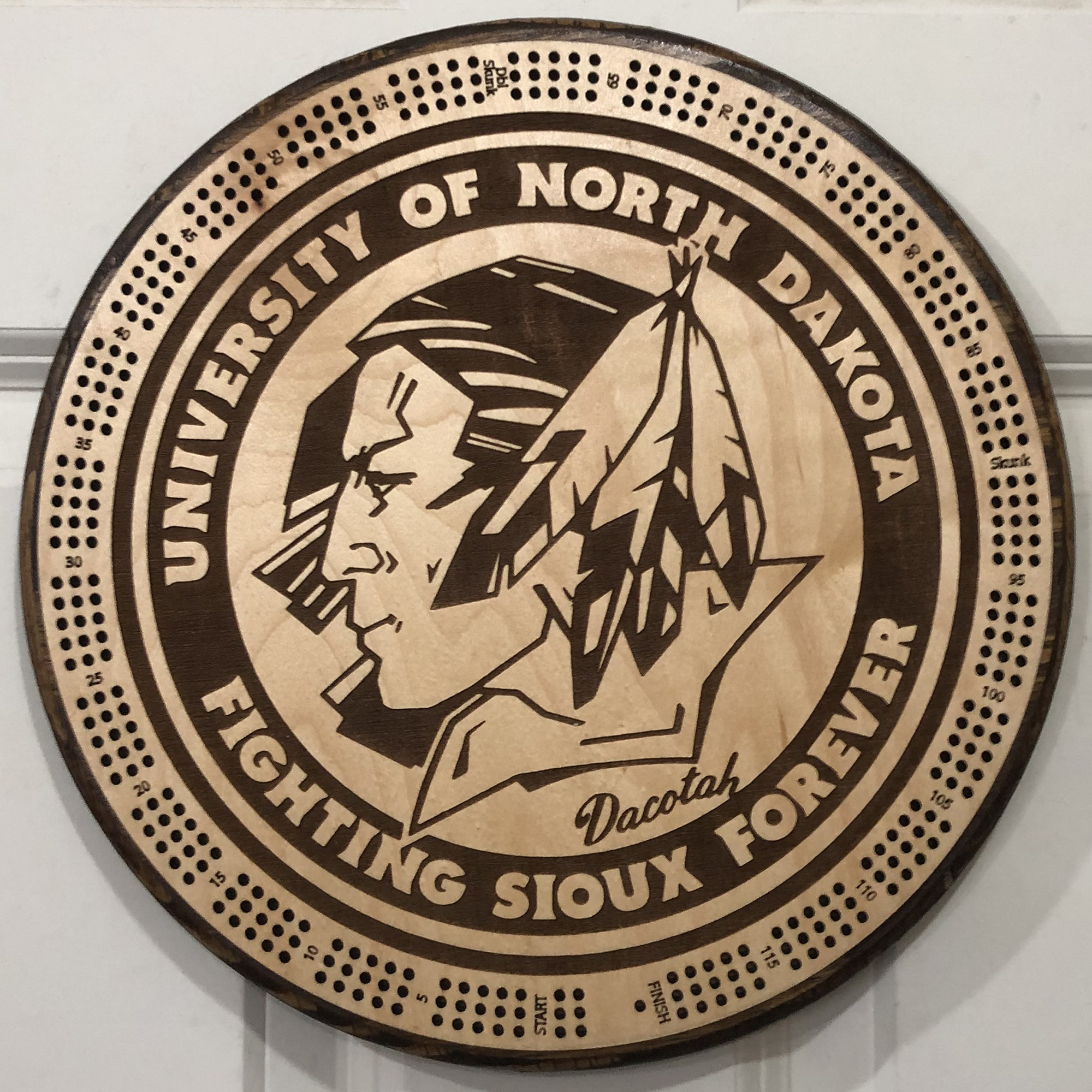 University of North Dakota UND Fighting Hawks Hockey Metal Coat Hooks -  Wall Mount 32 (Black)